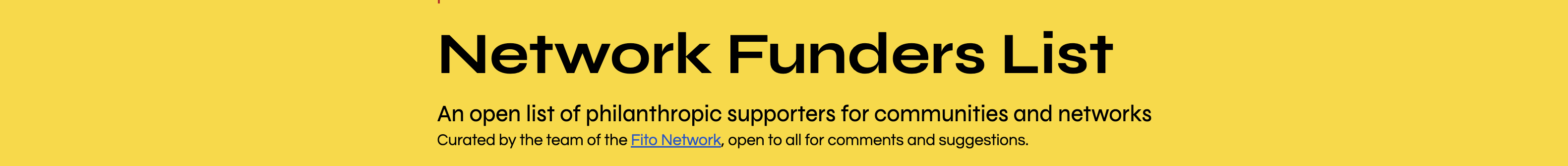 Network Funders List